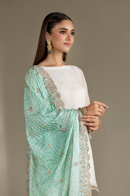 Buy White Crinkle Chiffon Farshi Shalwar Kameez Online in Dubai DXB UAE Abudhabi Meena Bazaar
