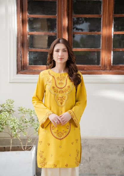 Buy Yellow Embroidered Cotton Pakistani Designer Suit Online in Sri Lanka India Australia