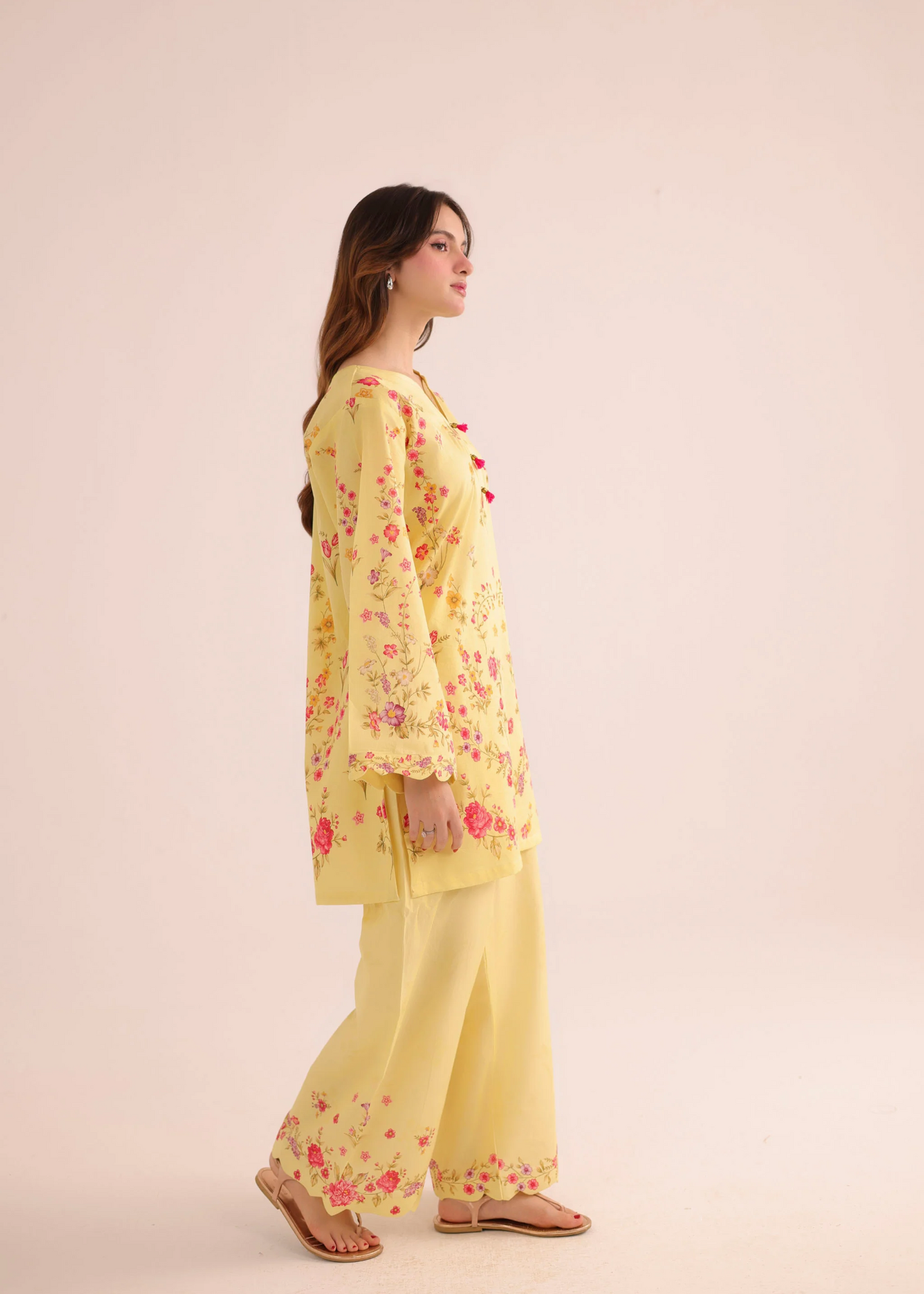 Buy Yellow Lawn Kurta Set Online in Dubai DXB UAE Abudhabi Meena Bazaar