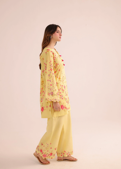 Buy Yellow Lawn Kurta Set Online in Dubai DXB UAE Abudhabi Meena Bazaar