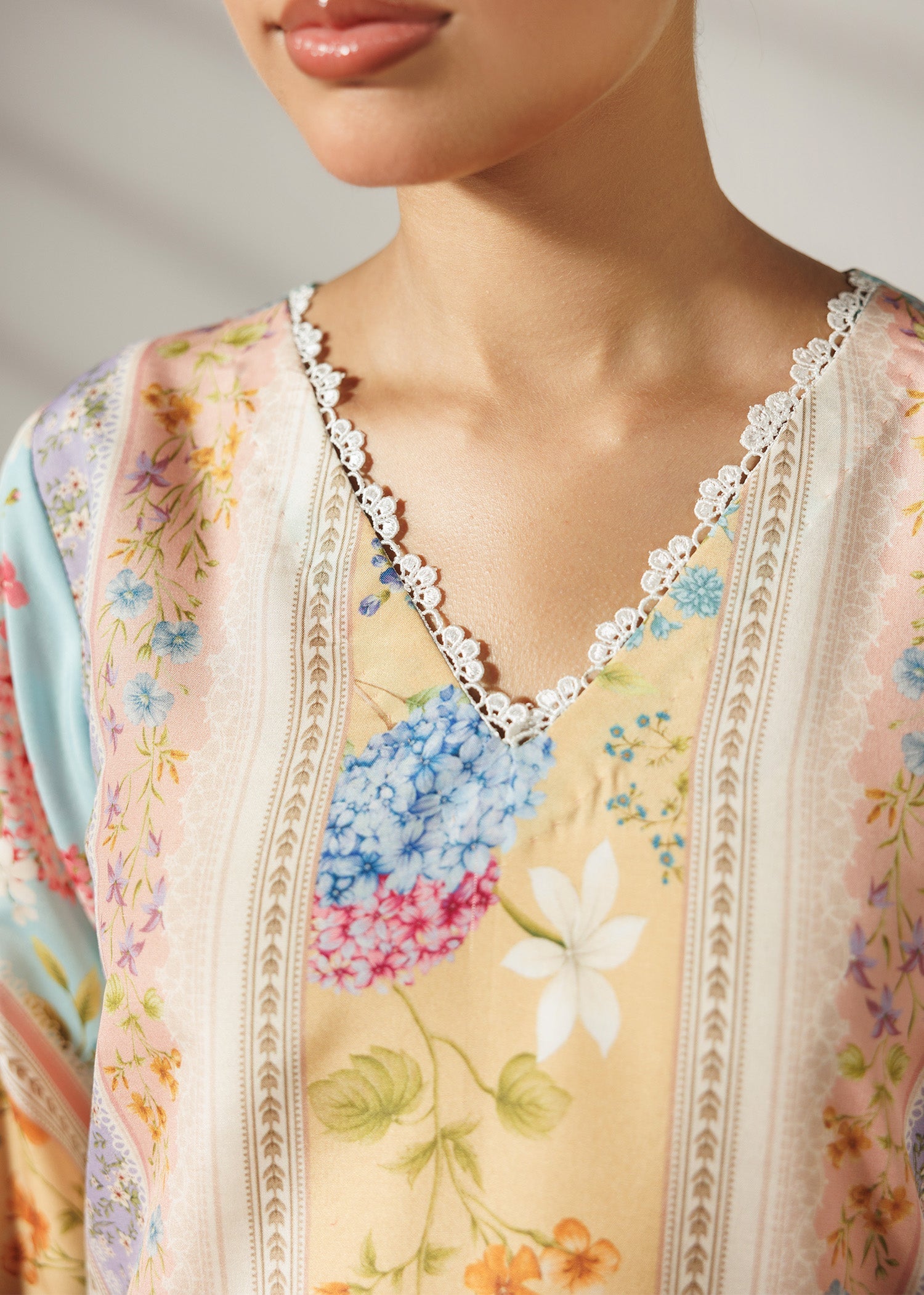 Casual Printed Silk Finish Lawn Three Piece Suit Online in Dubai DXB UAE Abudhabi Meena Bazaar