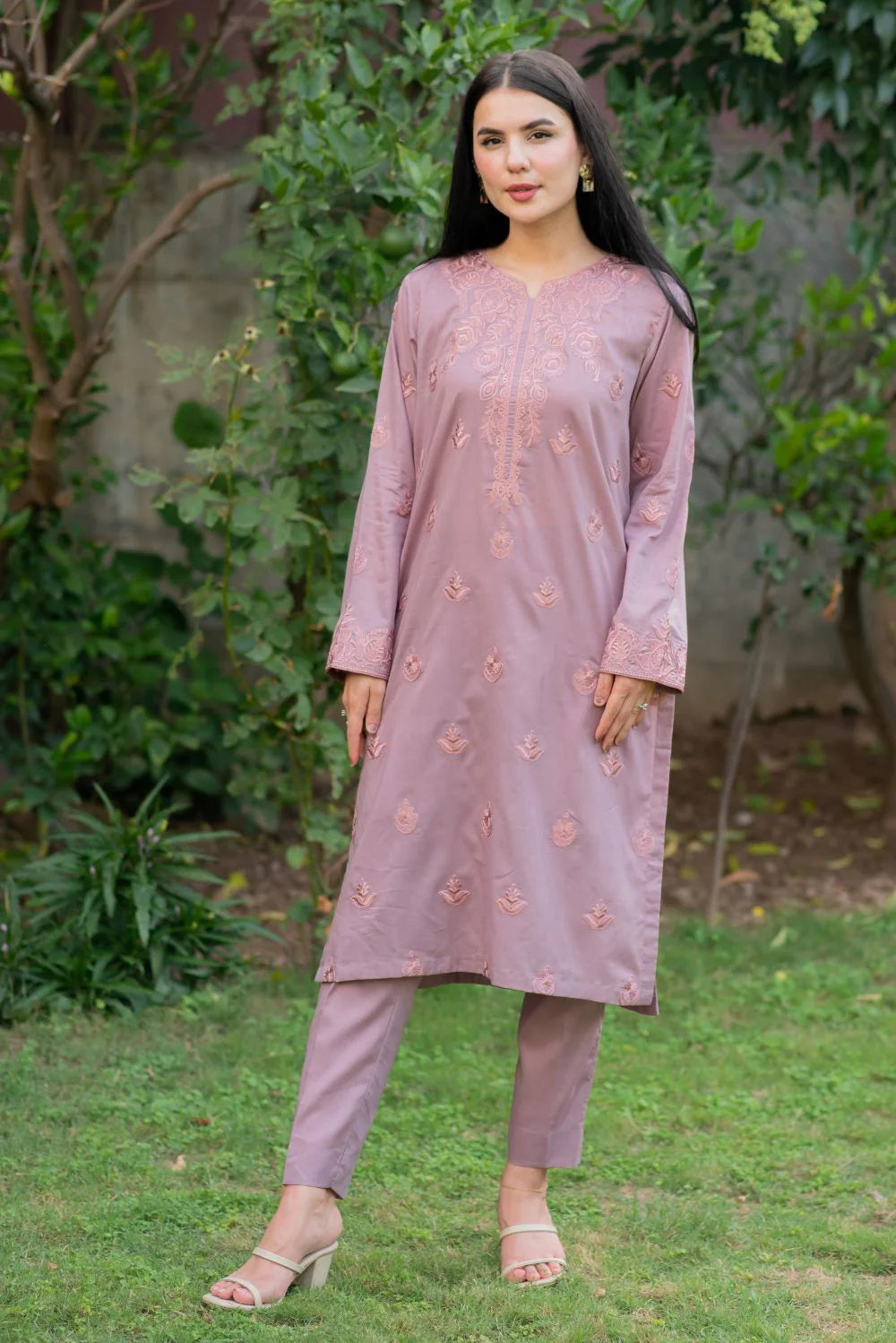 Pastel Purple Kurta with Straight Pants