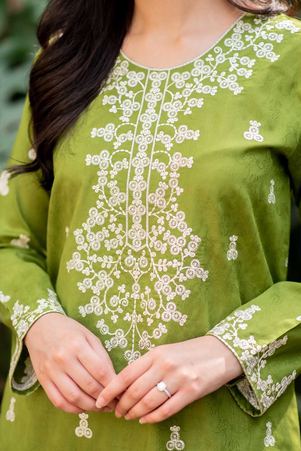 Forest Green Kurta with Straight Pants