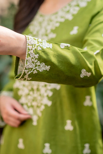 Forest Green Kurta with Straight Pants