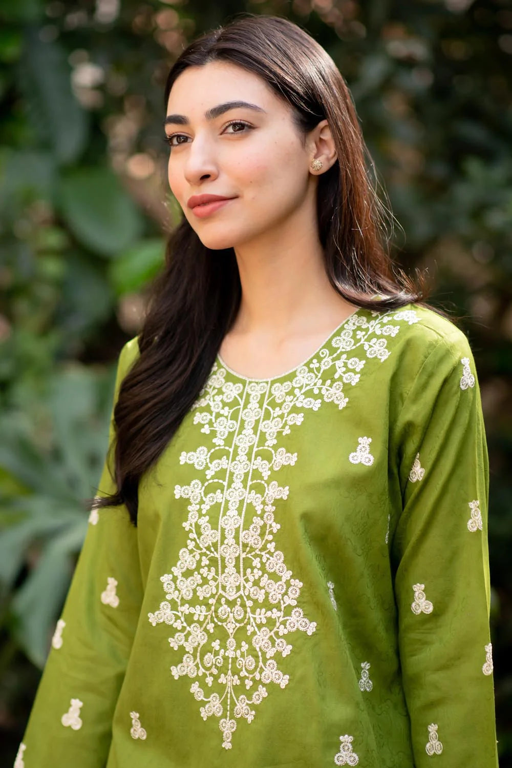 Forest Green Kurta with Straight Pants