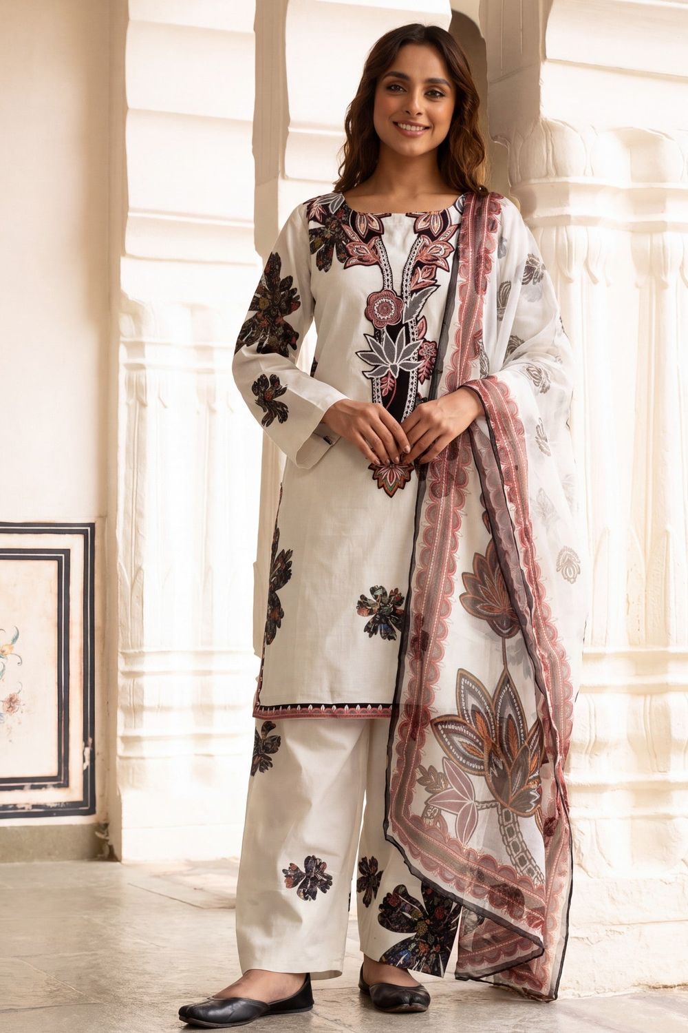 Chalk Embroidered Lawn Shalwar Kameez Online in Dubai UAE Abudhabi Ajman Sharjah