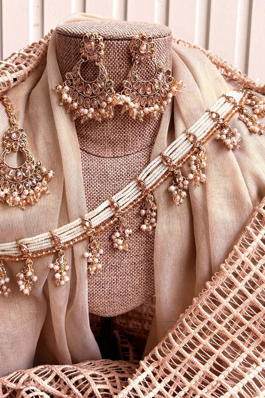 Champagne Choker Set Online in Dubai UAE Abudhabi Ajman Sharjah