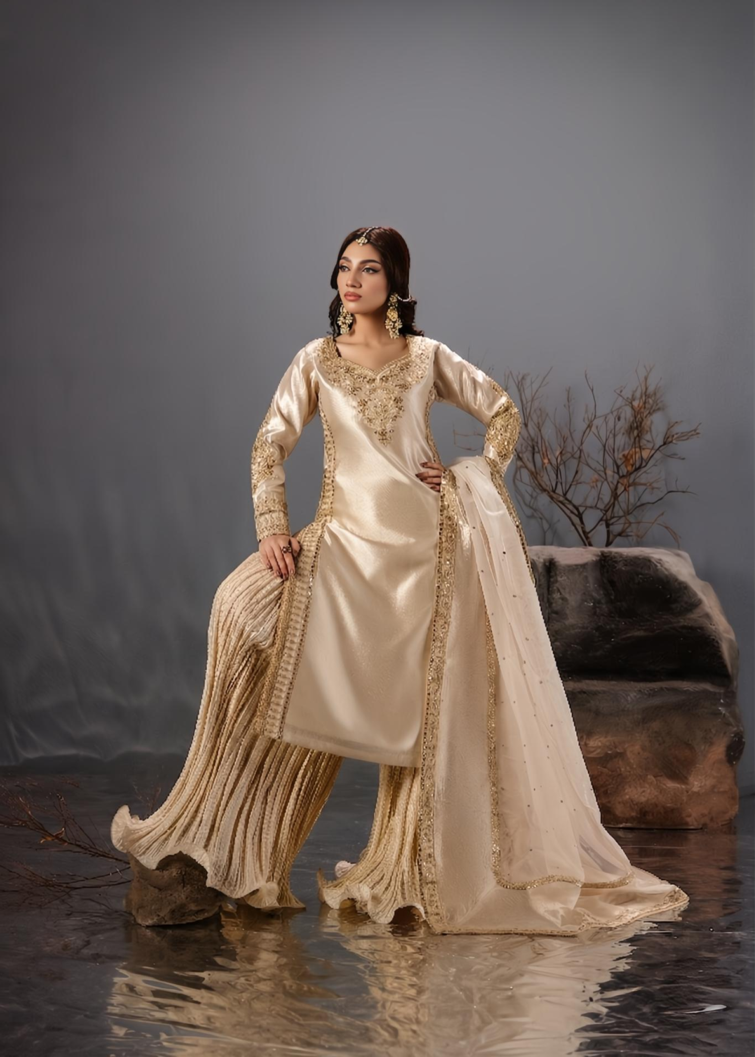 Champagne Crush Sharara Silk Grip Bottom Online in Sri Lanka India Australia