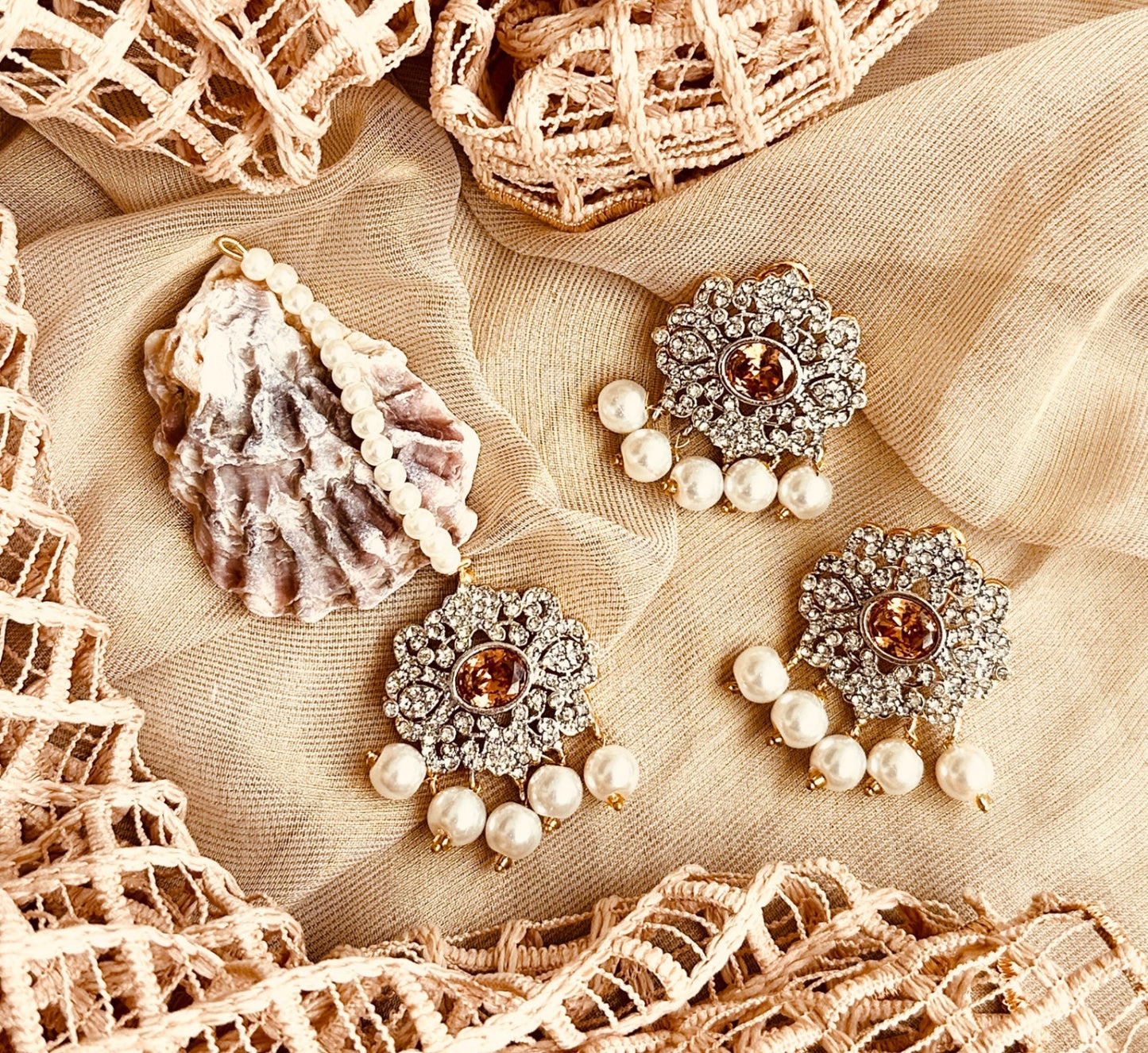 Champagne Cyra Bridal Choker Set Online in UK USA Canada