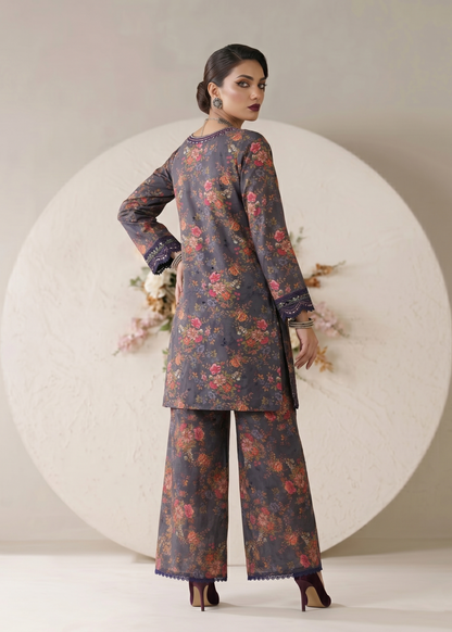 Charcoal Lawn Embroidered Pakistani Suit Online in Sri Lanka India Australia