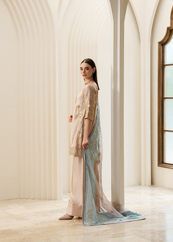 Charmuse Beige Embellished Pakistani Suit Online in Dubai UAE Abudhabi Ajman Sharjah