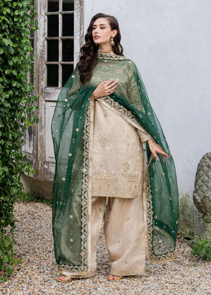 Charmuse Embellished Beige Kurta Suit Online in Dubai UAE Abudhabi Ajman Sharjah