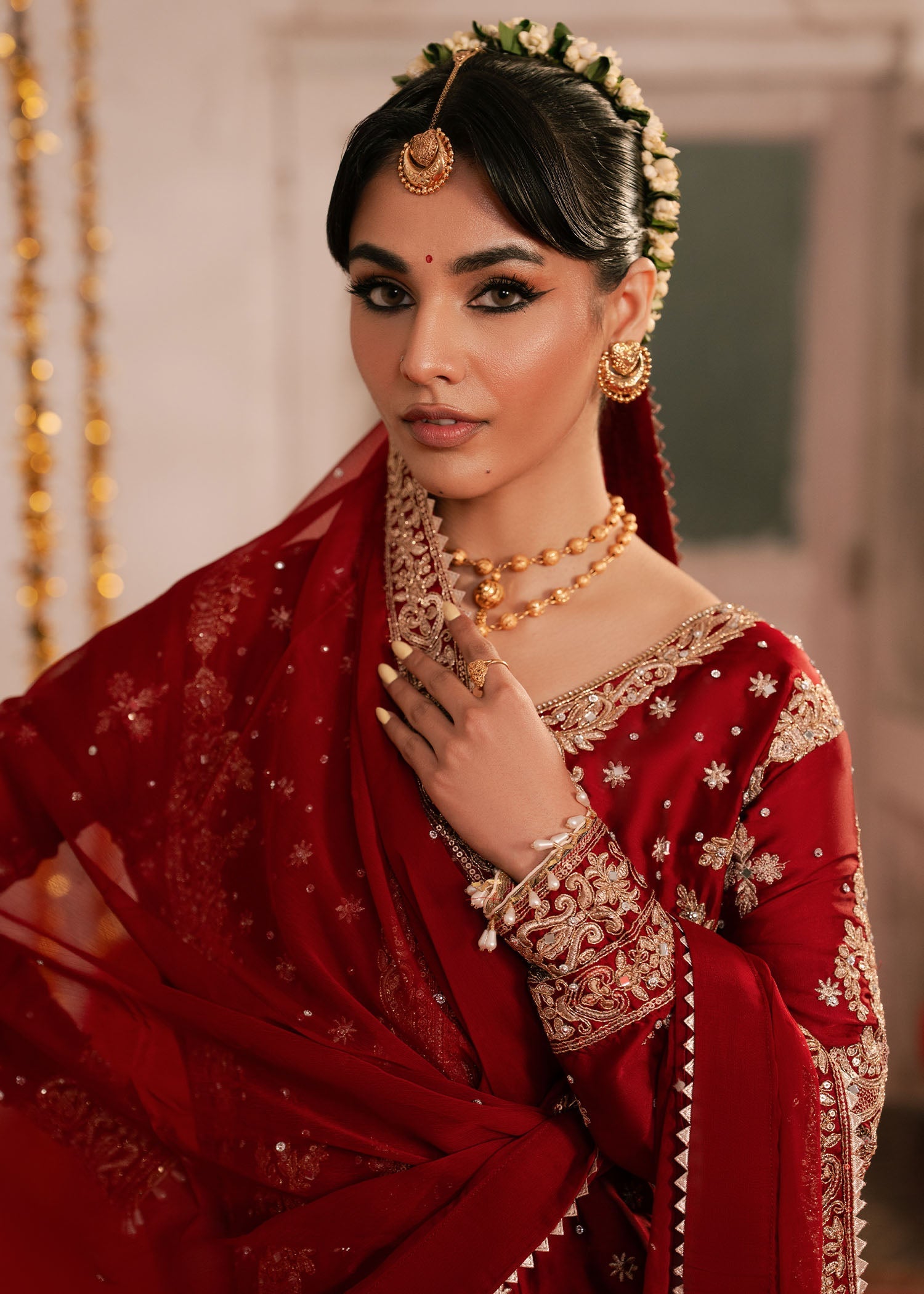 Charmuse Fire Red Wedding Guest Outfit Online in Dubai UAE Abudhabi Ajman Sharjah