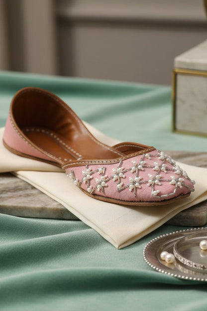 Cherry Blossom Pink Cotton Khussa Online in Dubai UAE Abudhabi Ajman Sharjah