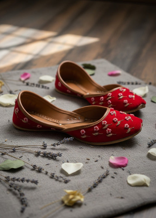 Cherry Red Khussa for Women Online in Sri Lanka India Australia
