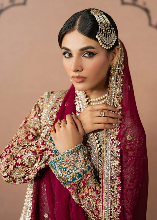 Chiffon Angrakha Suit with Magenta Dupatta Online in Sri Lanka India Australia