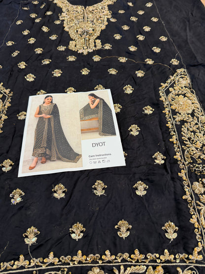 Chiffon Black Wedding Suit with Sequins Online in UK USA Canada