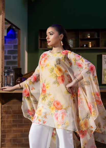 Chiffon Cape Style Kaftan Set Online in Dubai DXB UAE Abudhabi Meena Bazaar