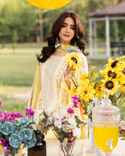 Chiffon Cream Embroidered Pakistani Dress Online in Sri Lanka India Australia