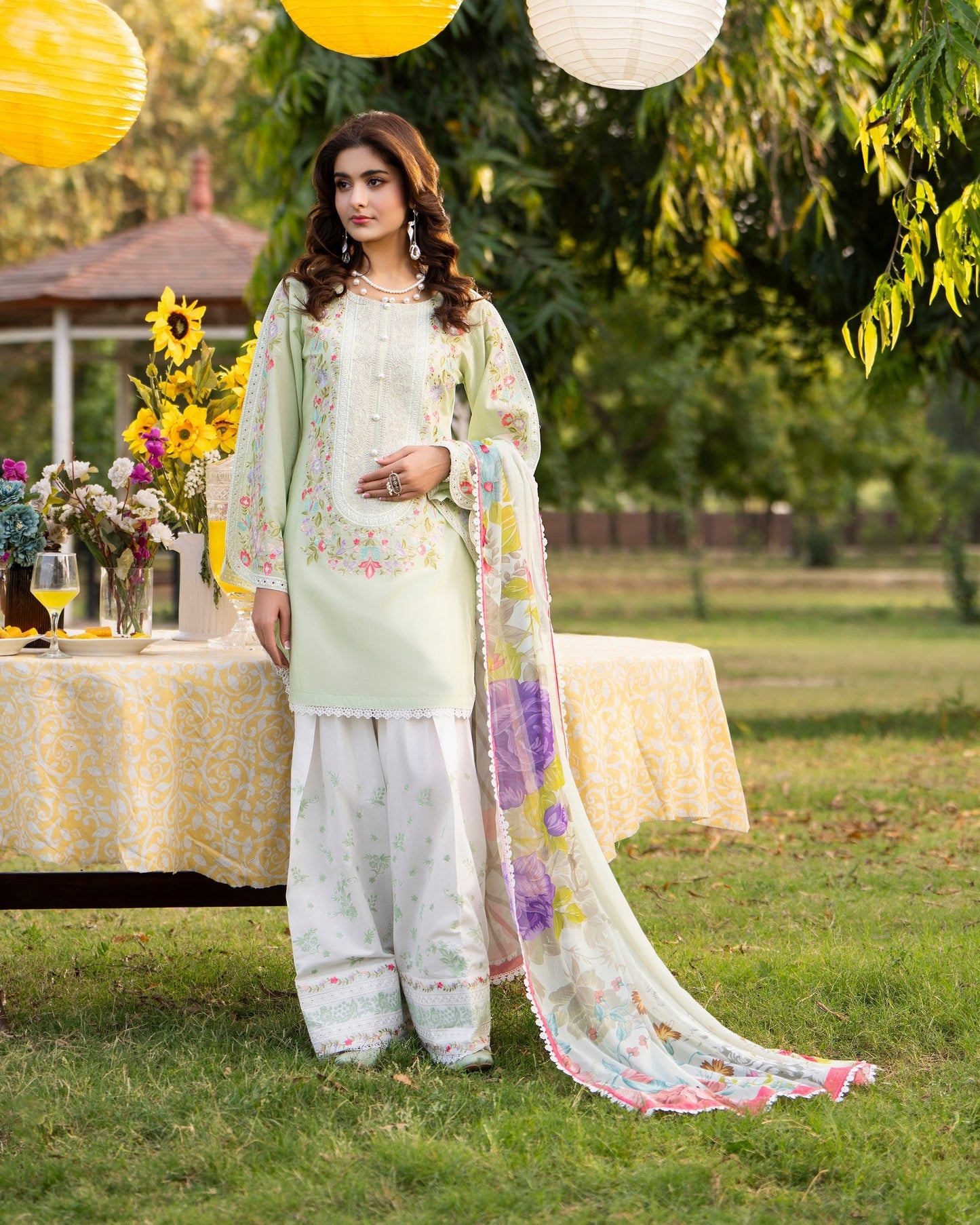 Chiffon Embroidered Salwar Suit for Women Online in Dubai UAE Abudhabi Ajman Sharjah