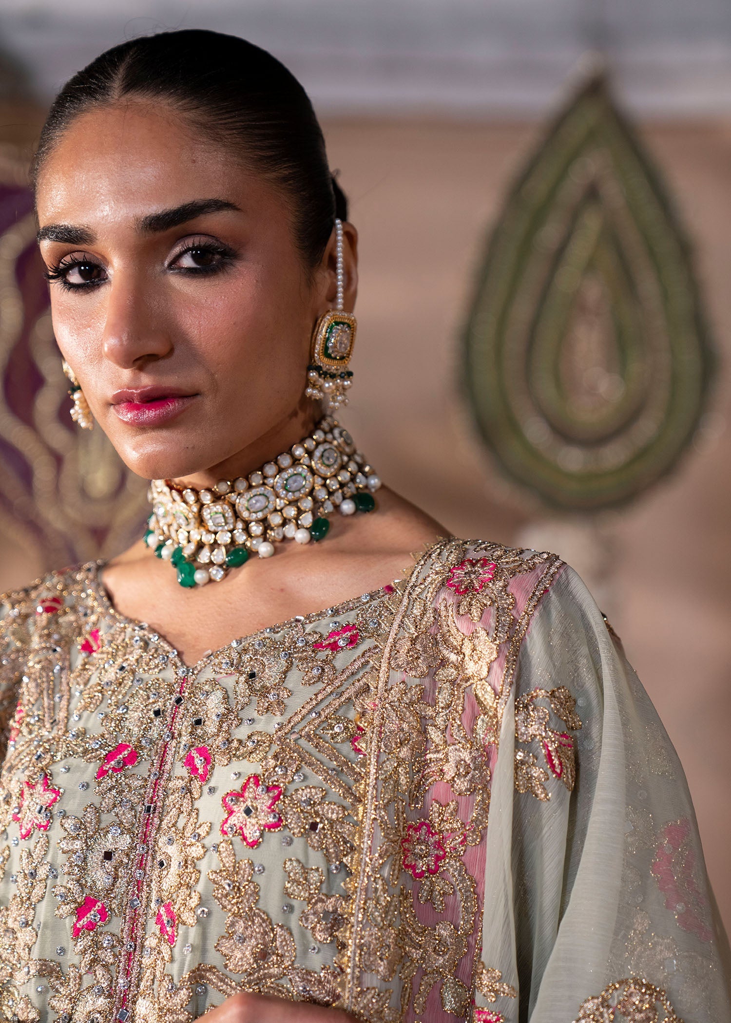 Chiffon Festive Wear Suit Pistachio Green Online in Sri Lanka India Australia