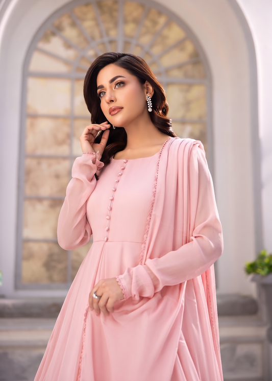 Chiffon Flared Maxi with Crepe Trouser Online in Sri Lanka India Australia