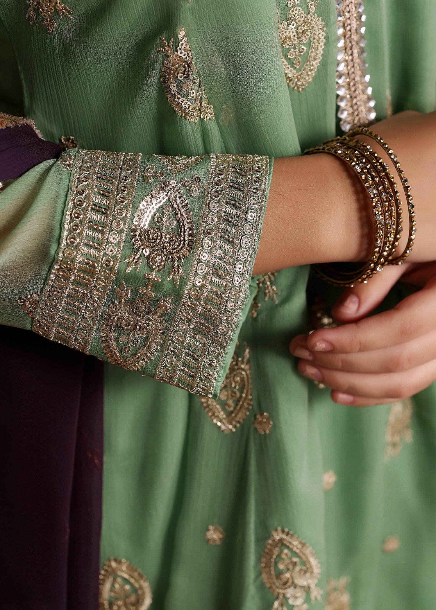 Chiffon Flared Pishwas Set for Girls Online in Dubai DXB UAE Abudhabi Meena Bazaar