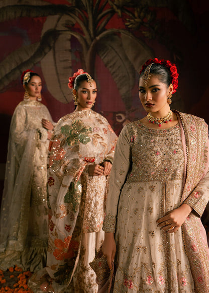 Chiffon Ivory Embellished Guest Wear Maxi Online in UK USA Canada