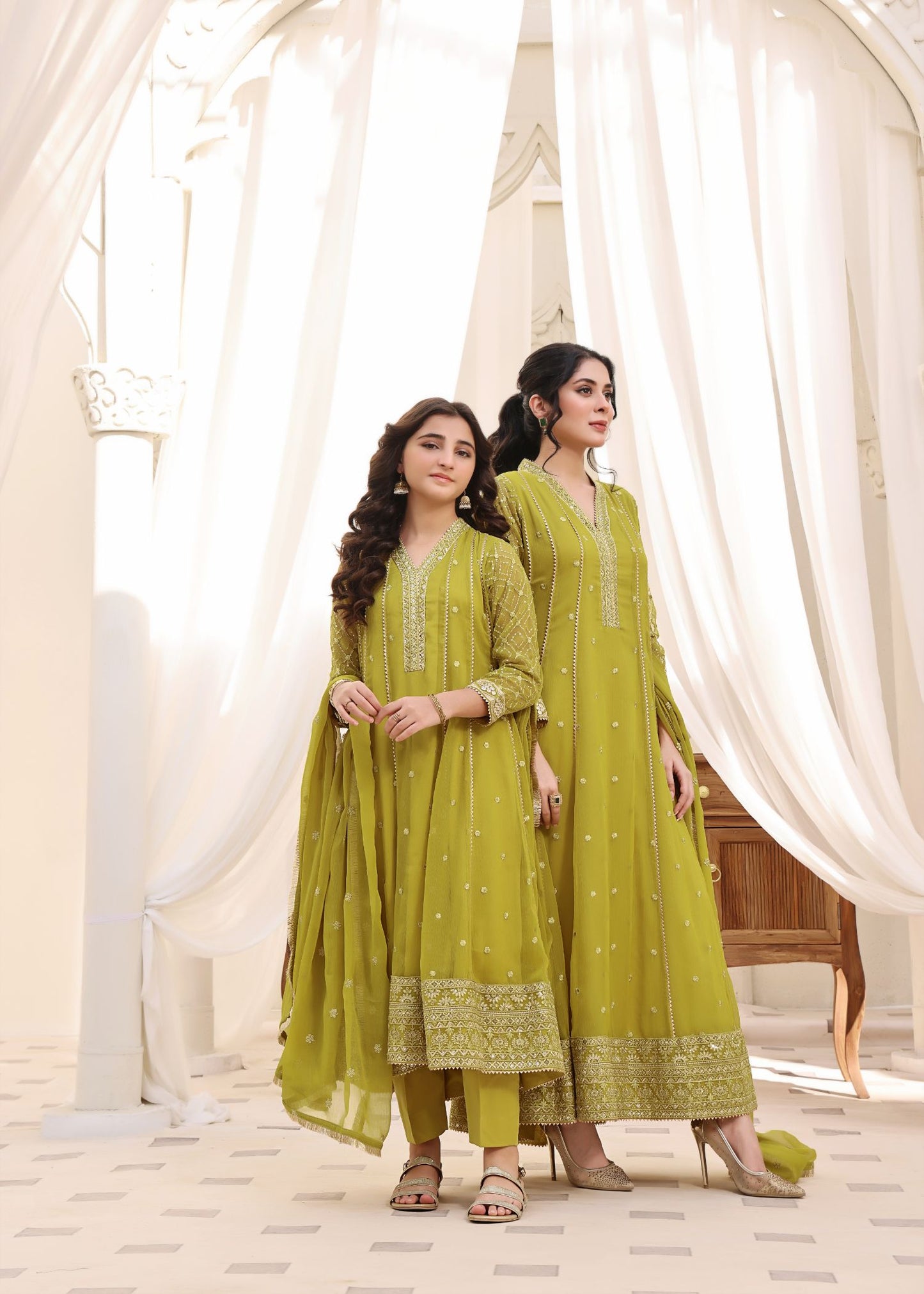 Chiffon Kalidar Maxi with Sequence Work Online in Dubai DXB UAE Abudhabi Meena Bazaar