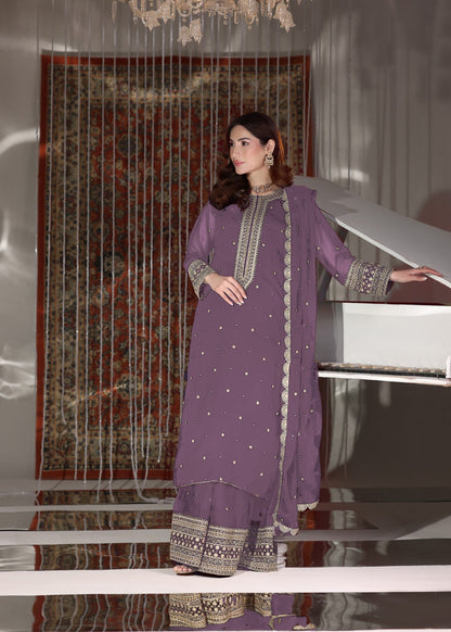 Chiffon Lilac Lehenga Party Wear Suit Online in Sri Lanka India Australia