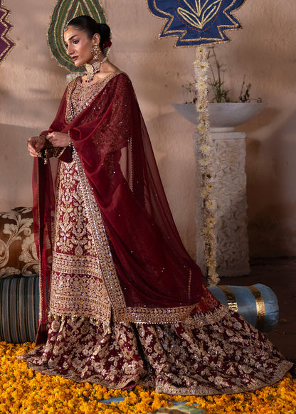 Chiffon Maroon Festive Outfit for Women Online in Dubai UAE Abudhabi Ajman Sharjah