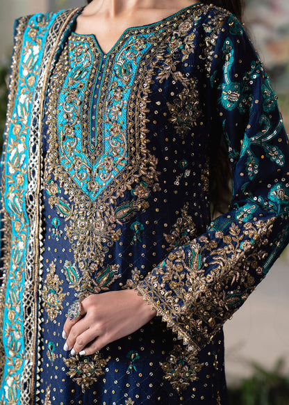 Chiffon Navy Blue Embellished Pakistani Suit Online in Dubai UAE Abudhabi Ajman Sharjah