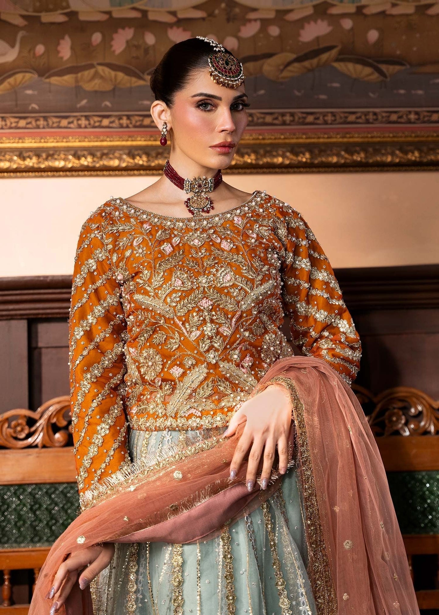 Chiffon Net 3 Piece Lehenga Suit Online in Sri Lanka India Australia