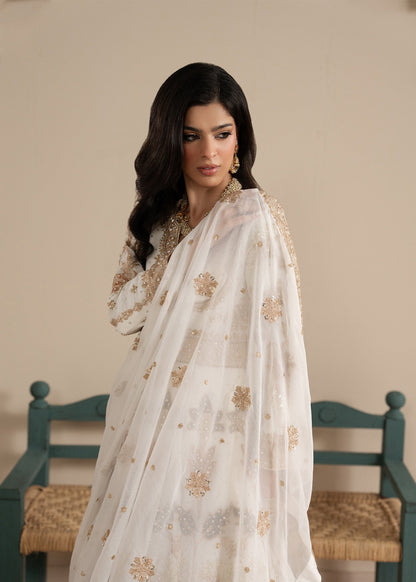 Chiffon White Embroidered Maxi Dress Online in Sri Lanka India Australia