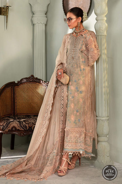 Nude Pink Pure Chiffon Suit