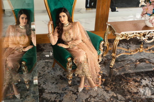 Pink Handmade Pure Chiffon Suit