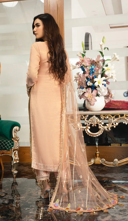 Pink Readymade Pure Chiffon Suit