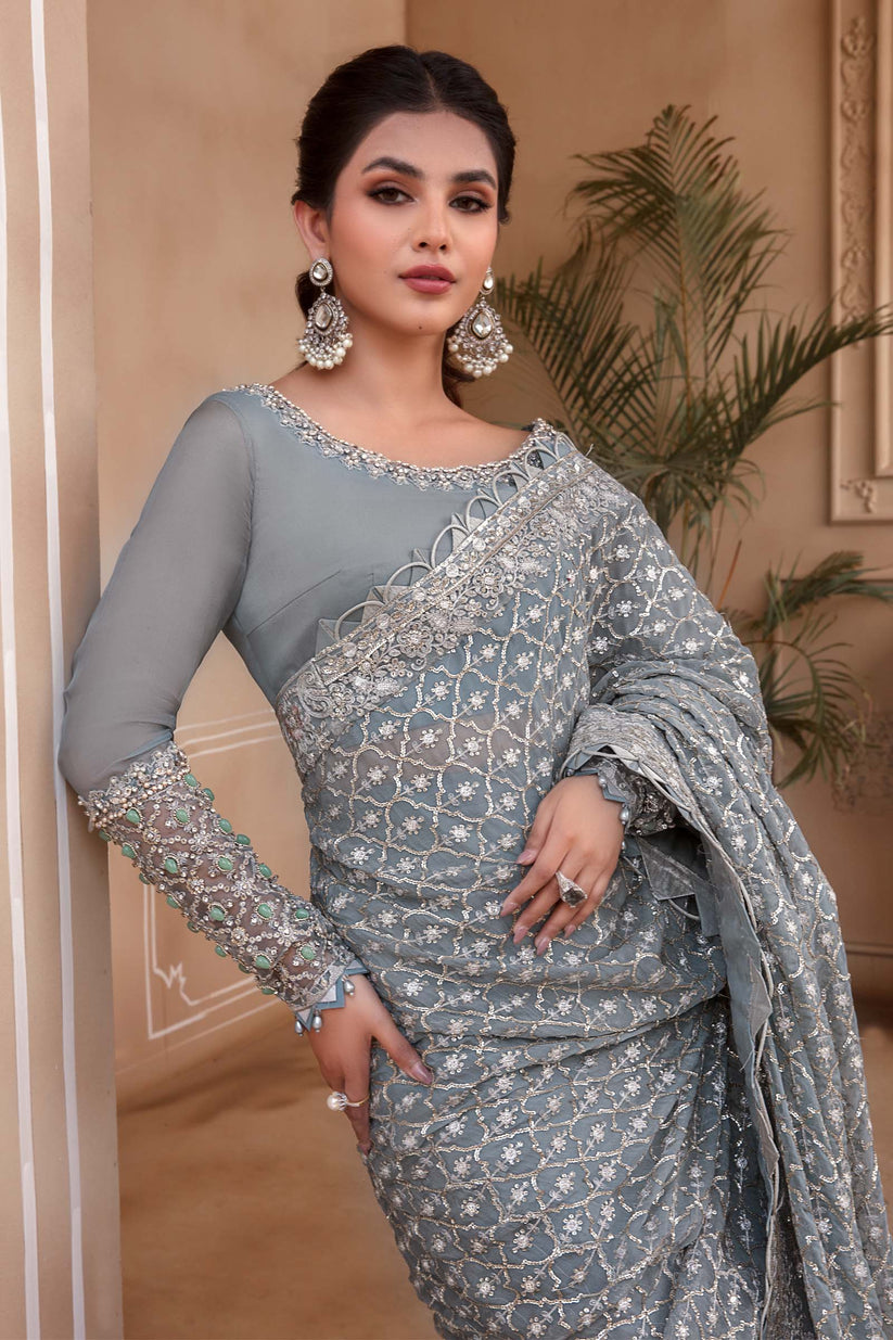 Buy Pure Chiffon Saree Online in Dubai | SALWAR MAHAL