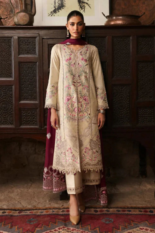 Laser Cut Chikankari Lawn Suit with Chiffon Dupatta