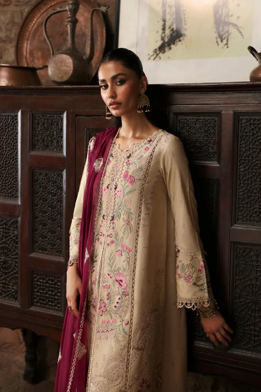 Laser Cut Chikankari Lawn Suit with Chiffon Dupatta