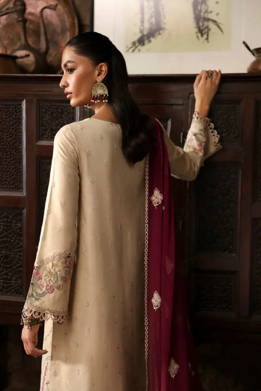 Laser Cut Chikankari Lawn Suit with Chiffon Dupatta