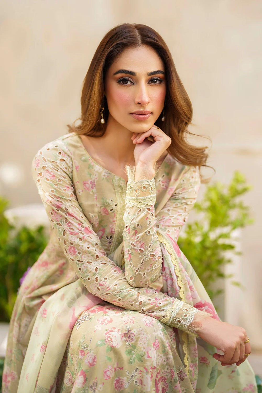 Chikankari Lawn Suit with Chiffon Dupatta