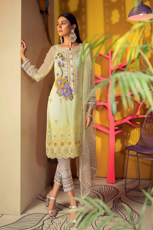 Hazel Yellow Readymade Chikankari Suit