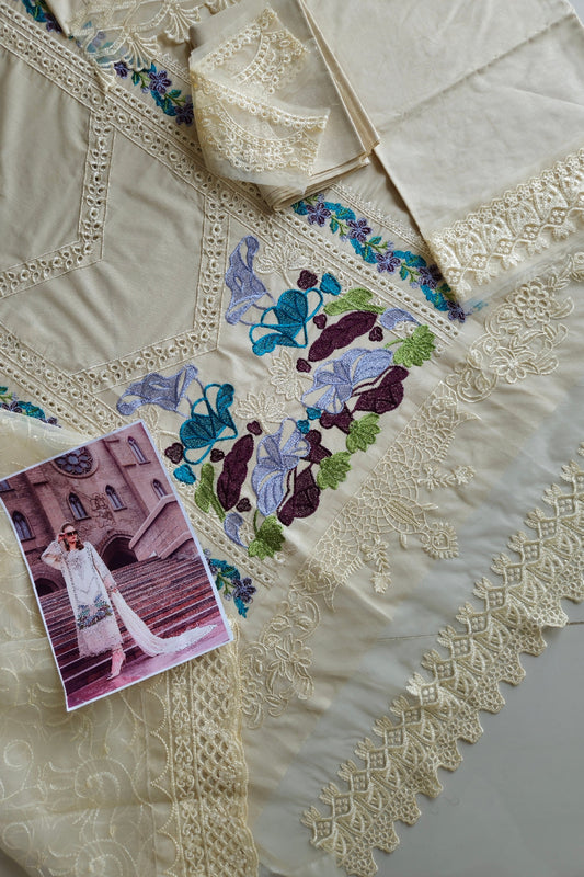 Creamy White Chikankari Lawn Suit