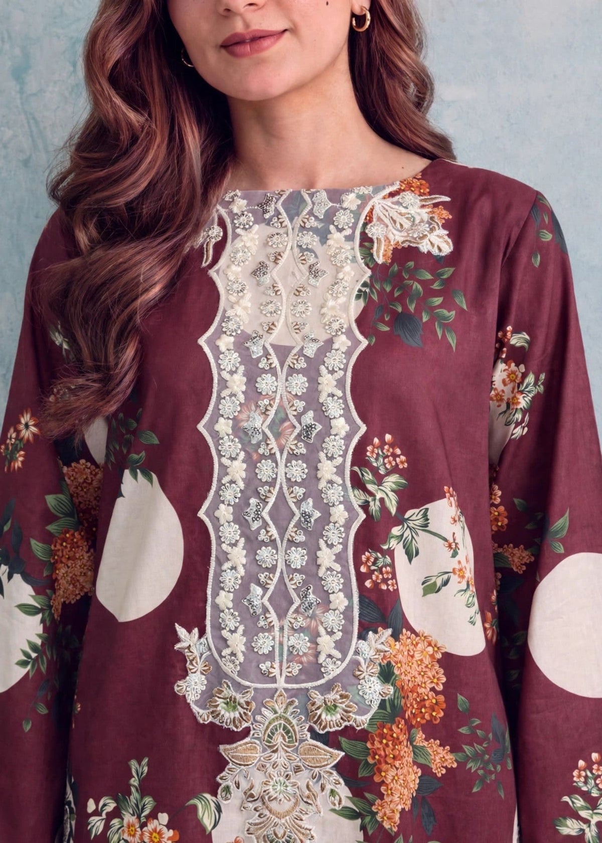 Chocolate Brown Printed Cotton Kurta Set for Women Online in UK USA Canada