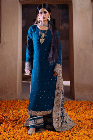 Cobalt Blue Embellished Chiffon Straight Cut Kurta Online in Dubai UAE Abudhabi Ajman Sharjah