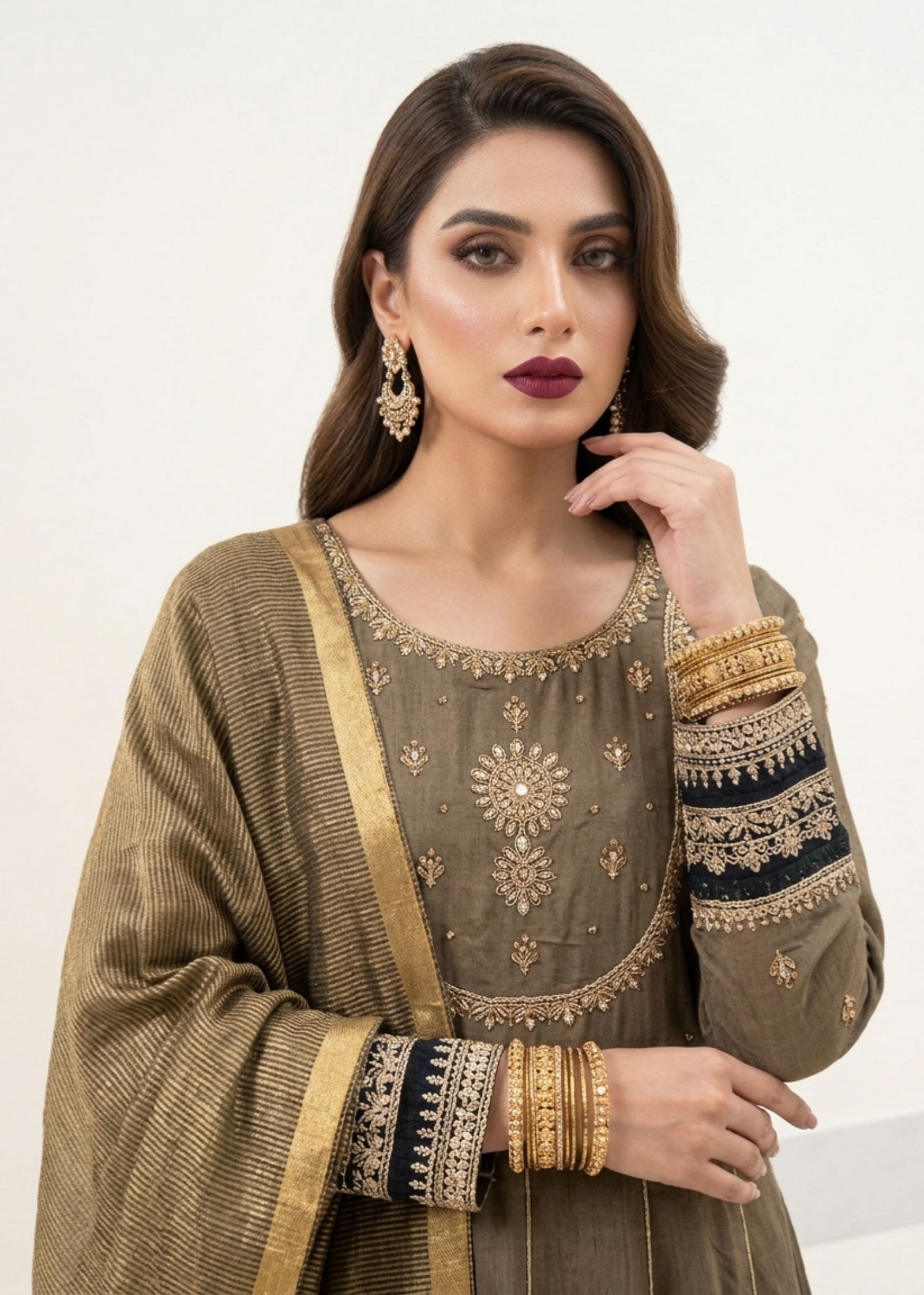 Coffee Brown Summer Wear Lawn Maxi Online in Dubai DXB UAE Abudhabi Meena Bazaar