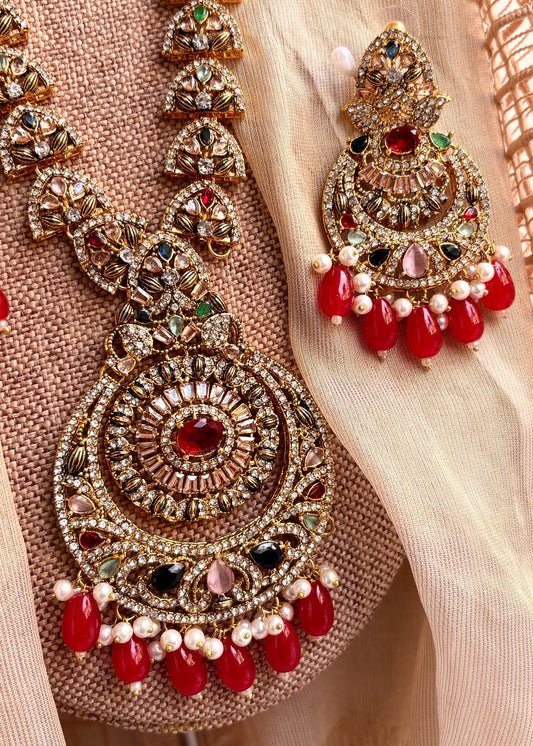 Colorful Stone Work Jewellery Set Online in KSA Riyadh Saudi Arabia Oman Bahrain Qatar