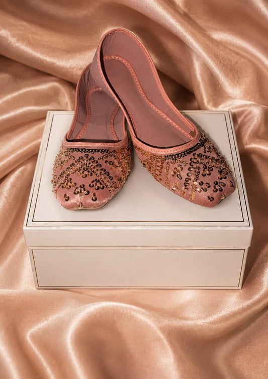 Comfortable Baby Pink Rexine Khussa Online in Sri Lanka India Australia
