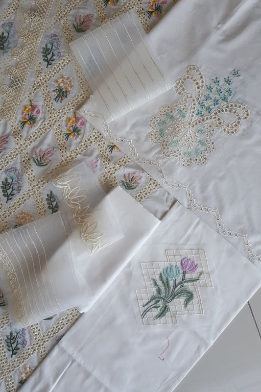 Ivory Embroidered Lawn Suit